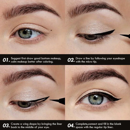 5PCS/Set Smooth Liquid Eyeliner Pen, Waterproof, Long-lasting Makeup, Black, Ultra-fine Pen Tip,Create A Charming Eye Makeup