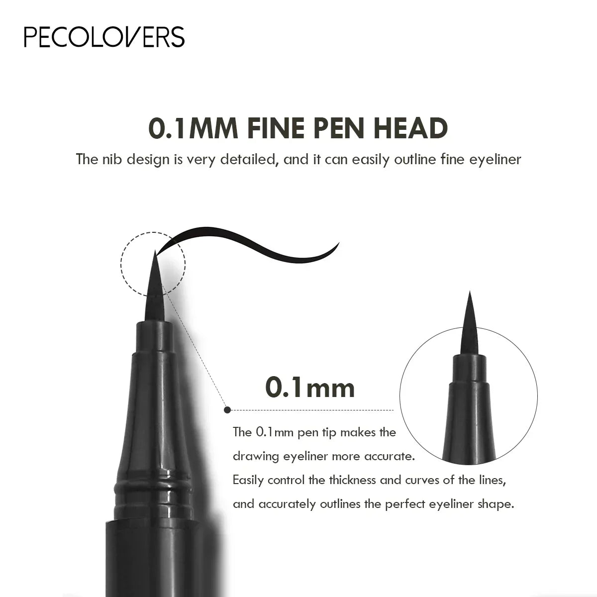 5PCS/Set Smooth Liquid Eyeliner Pen, Waterproof, Long-lasting Makeup, Black, Ultra-fine Pen Tip,Create A Charming Eye Makeup