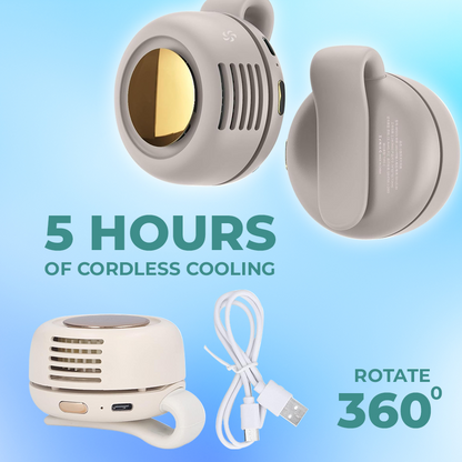 Silent 360° Mini Fan with USB-C & Flexible Clip
